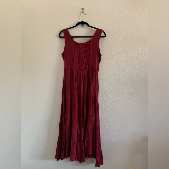 Scully Sleeveless Lace-Up Embroidered Floral Jacquard Tie Waist Midi Dress M - Picture 2 of 10